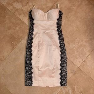 Guess Bustier Lace Side Panels Cocktail Dress